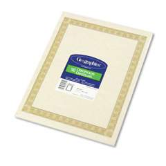 Geographics Archival Quality Parchment Paper Certificates, 11 x 8.5, Horizontal Orientation, Natural with White Diplomat Border, 50/Pack (21015)