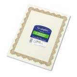 Geographics Parchment Paper Certificates, 8.5 x 11, Optima Gold with White Border, 25/Pack (39451)