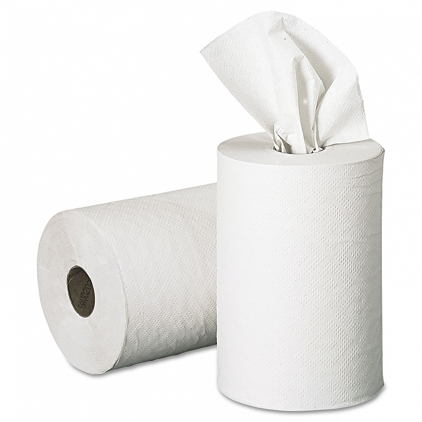 Pacific Blue Basic Recycled Paper Towel Roll, 1-Ply, 7.88" x 350 ft, White, 12 Rolls/Carton (28706)