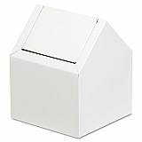 Double Entry, Swing Top Floor Receptacle, Metal, White (2201)