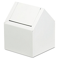 Double Entry, Swing Top Floor Receptacle, Metal, White (2201)