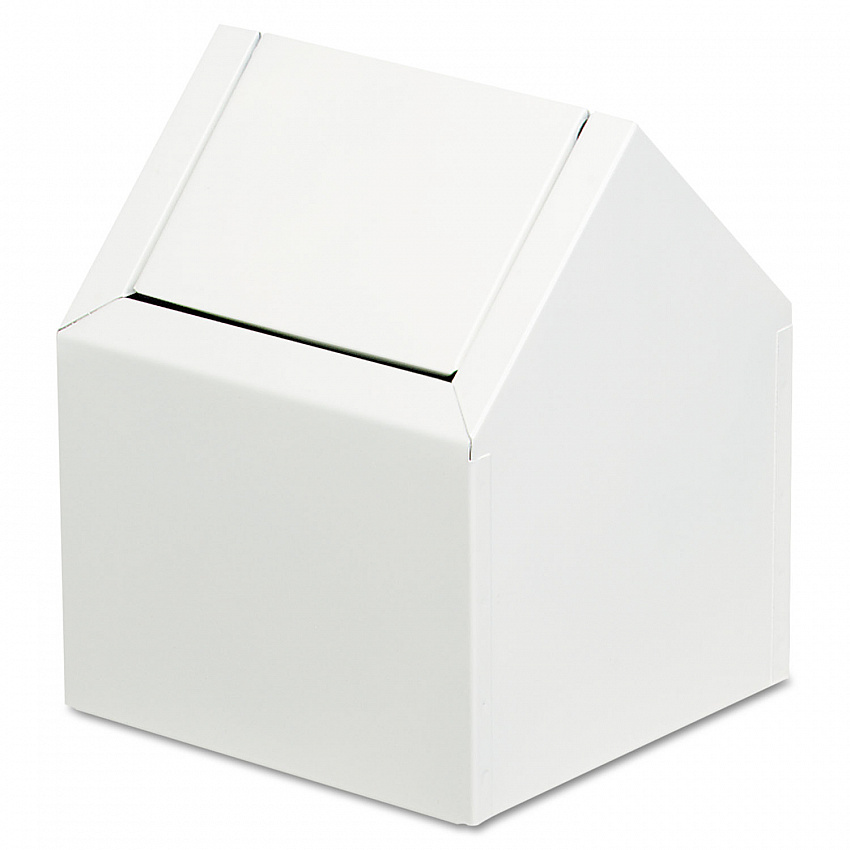 Double Entry, Swing Top Floor Receptacle, Metal, White (2201)