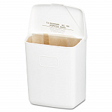 Wall Mount Sanitary Napkin Receptacle-PPC, 1 gal, PPC Plastic, White (250201W)