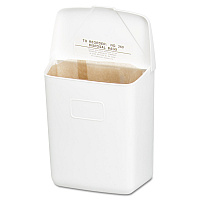 Wall Mount Sanitary Napkin Receptacle-PPC, 1 gal, PPC Plastic, White (250201W)