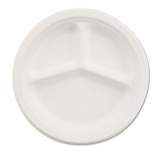 Chinet Paper Dinnerware, 3-Compartment Plate, 10.25" dia, White, 500/Carton (21204CT)
