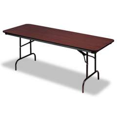 Iceberg OfficeWorks Commercial Wood-Laminate Folding Table, Rectangular Top, 72 x 30 x 29, Mahogany (55224)