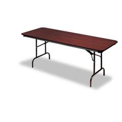 Iceberg OfficeWorks Commercial Wood-Laminate Folding Table, Rectangular Top, 96 x 30 x 29, Mahogany (55234)