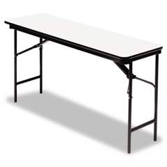 Iceberg OfficeWorks Commercial Wood-Laminate Folding Table, Rectangular Top, 72 x 18 x 29, Gray/Charcoal (55287)
