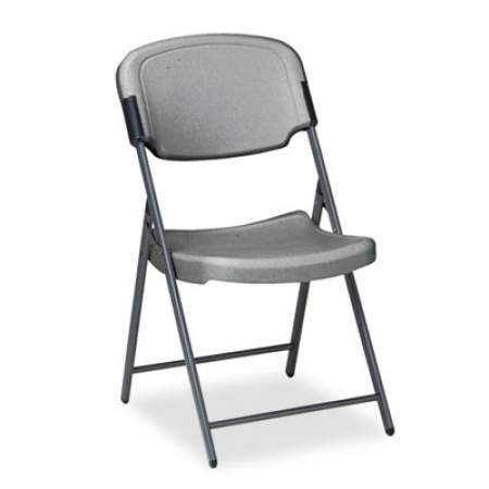 Iceberg Rough n Ready Commercial Folding Chair, Supports Up to 350 lb, Charcoal Seat/Back, Silver Base (64007)