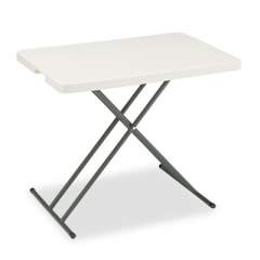Iceberg IndestrucTable Classic Personal Folding Table, 30 x 20 x 25 to 28 High, Platinum (65490)