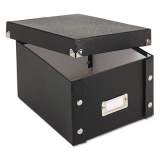 Snap-N-Store Collapsible Index Card File Box, Holds 1,100 5 x 8 Cards, 8.38 x 9 x 5.25, Fiberboard, Black (SNS01647)