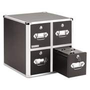 Vaultz 4-Drawer CD File Cabinet, Holds 660 Folders or 240 Slim/120 Standard Cases, Black (VZ01049)