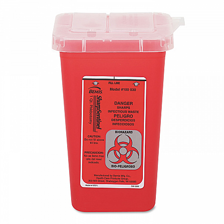 1-Quart Sharps Container, Plastic, Red (7350)