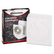 Innovera CD/DVD Envelopes, Clear Window, White, 50/Pack (39403)