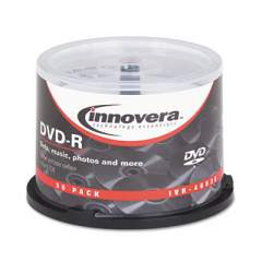 Innovera DVD-R Inkjet Printable Recordable Disc, 4.7 GB, 16x, Spindle, Matte White, 50/Pack (46830)