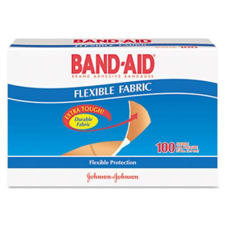 BAND-AID Flexible Fabric Premium Adhesive Bandages, 3/4" x 3", 100/Box (4434)