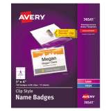 Avery Clip-Style Name Badge Holder with Laser/Inkjet Insert, Top Load, 4 x 3, White, 100/Box (74541)