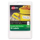 Avery Durable Permanent Multi-Surface ID Labels, Inkjet/Laser Printers, 1.25 x 3.5, White, 4/Sheet, 10 Sheets/Pack (61522)