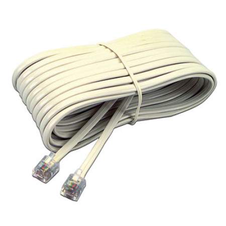 Softalk Telephone Extension Cord, Plug/Plug, 25 ft., Ivory (04020)