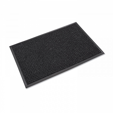 Super-Soaker Wiper/Scraper Mat with Gripper Bottom, Rectangular, Charcoal Gray Loop Pile Surface, 36