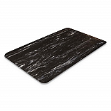 Cushion-Step Marbleized Rubber Mat, Rectangular, Black Smooth Surface, 36" x 60" (CU3660BK)