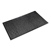 Safewalk-Light Wet/Oily Floor Anti-Fatigue Drainage Mats, 0.5" Thick, 36" x 60", Black Perforated Surface (WSCT35BK)