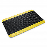 Industrial Deck Plate Anti-Fatigue Mat, Rectangular, Black/Yellow Raised Diamond Surface, 36" x 60" (CD0035YB)
