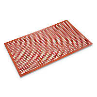 Grease-Resistant Safewalk-Light Wet/Oily Floor Anti-Fatigue Drainage Mat, 0.5" Thick, 36 x 60, Terra Cotta Perforated Surface (WSCT35TC)