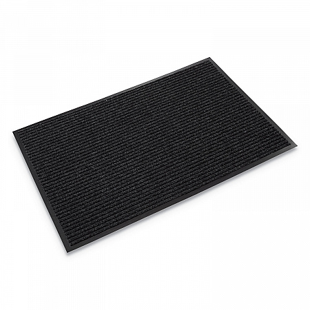 Needle-Rib Wiper/Scraper Mat, Rectangular, Charcoal Gray Ribbed Surface, 48