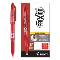 Pilot FriXion Ball Erasable Gel Pen, Stick, Fine 0.7 mm, Red Ink, Red Barrel (31552)