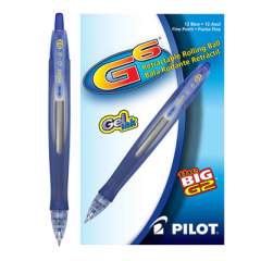 Pilot G6 Gel Pen, Retractable, Fine 0.7 mm, Blue Ink, Blue Barrel (31402)