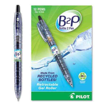 Pilot B2P Bottle-2-Pen Recycled Gel Pen, Retractable, Fine 0.7 mm, Black Ink, Translucent Blue Barrel (31600)