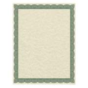 Southworth Parchment Certificates, Traditional, 8.5 x 11, Ivory with Green Border, 50/Pack (91341)