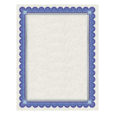 Southworth Parchment Certificates, Academic, 8.5 x 11, Ivory with Blue/Silver Foil Border, 15/Pack (CT1R)