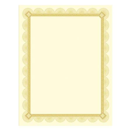 Southworth Premium Certificates, 8.5 x 11, Ivory/Gold with Spiro Gold Foil Border,15/Pack (CTP2V)