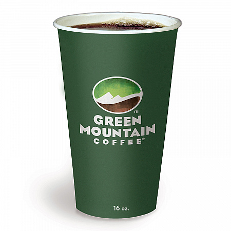 Paper Hot Cups, 16 oz, Green Mountain Design, 1,000/Carton (93768)