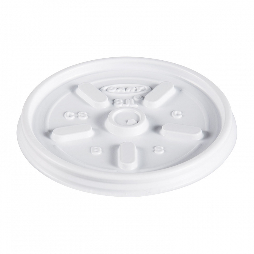Plastic Lids, Vented, Fits 8 oz to 10 oz Hot/Cold Foam Cups, White, 100/Pack, 10 Packs/Carton (8JL)