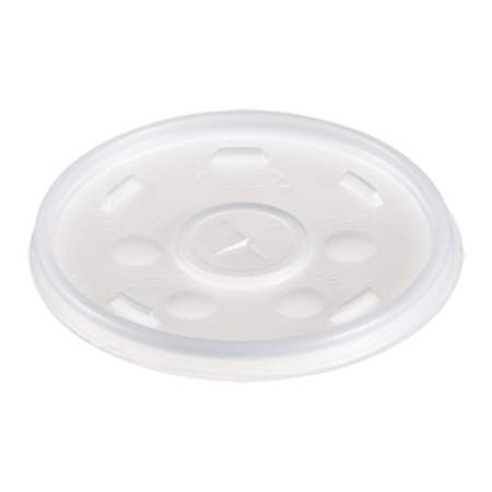 Dart Plastic Lids for Foam Cups, Bowls and Containers, Flat with Straw Slot, Fits 6-14 oz, Translucent, 1,000/Carton (12SL)