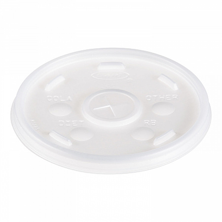 Plastic Lids, Straw-Slot Lid, Fits 12 oz to 24 oz Hot/Cold Foam Cups, Translucent, 100/Pack, 10 Packs/Carton (16SL)