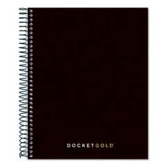 TOPS Docket Gold Planner, 1 Subject, Narrow Rule, Black Cover, 8.5 x 6.75, 70 Sheets (63754)