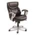 SertaPedic Emerson Task Chair, Supports Up to 300 lb, 18.75" to 21.75" Seat Height, Brown Seat/Back, Silver Base (49711BRW)