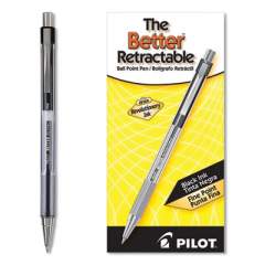 Pilot Better Ballpoint Pen, Retractable, Fine 0.7 mm, Black Ink, Smoke Barrel, Dozen (30000)
