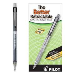 Pilot Better Ballpoint Pen, Retractable, Medium 1 mm, Black Ink, Smoke Barrel, Dozen (30005)
