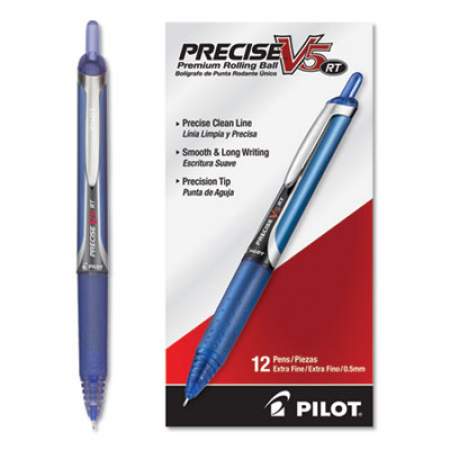 Pilot Precise V5RT Roller Ball Pen, Retractable, Extra-Fine 0.5 mm, Blue Ink, Blue Barrel (26063)