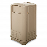 Plaza Indoor/Outdoor Waste Container, 50 gal, Plastic, Beige (396400BG)