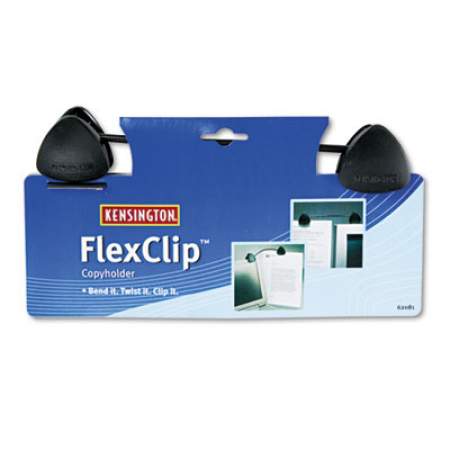 Kensington FlexClip Gooseneck Copyholder, Monitor/Laptop Mount, Plastic, Black (62081)