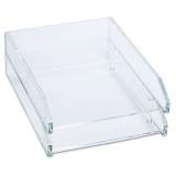 Kantek Clear Acrylic Letter Tray, 2 Sections, Letter Size Files, 10.5" x 13.75" x 2.5", Clear, 2/Pack (AD15)