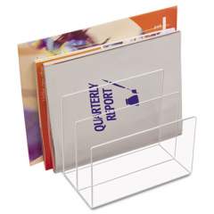 Kantek Clear Acrylic Desk File, 3 Sections, Letter to Legal Size Files, 8" x 6.5" x 7.5", Clear (AD45)