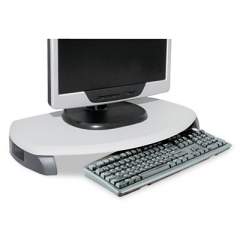 Kantek CRT/LCD Stand with Keyboard Storage, 23" x 13.25" x 3", Light Gray/Dark Gray, Supports 80 lbs (MS280)
