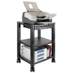 Kantek Mobile Printer Stand, Three-Shelf, 17w x 13.25d x 24.5h, Black (PS540)